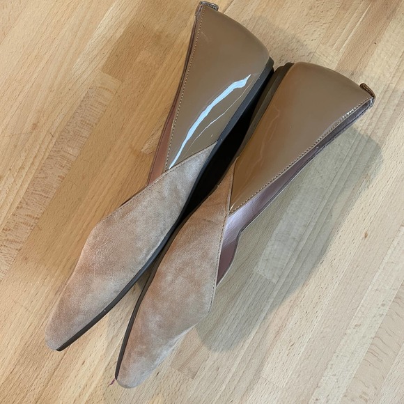 Taryn Rose "Francine" Suede and Patent Leather Flats - Picture 2 of 10
